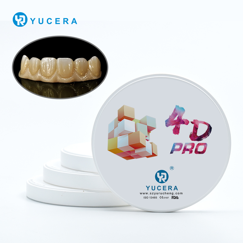 43%-57% Διαφάνεια 700-1200 MPa Αντοχή σε κάμψη YUCERA Dental 98mm Open System CAD/CAM 4D Pro Multilayer Zirconia Block