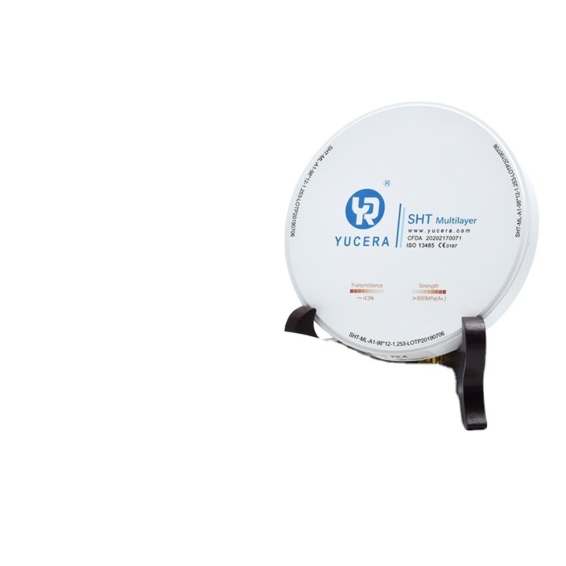 Δίσκος οδοντιακού ζιρκονίου 98mm YUCERA ST-Multilayer (1200MPa/45-55% Διαφ.) | Έτοιμο για Exocad