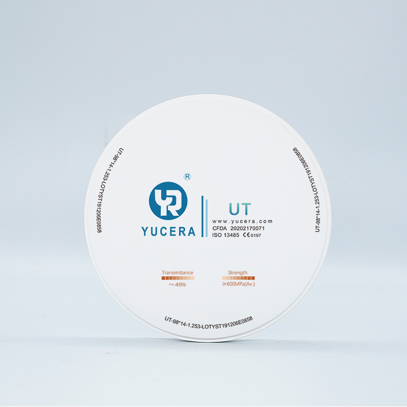 Dental Zirconia Disc 98mm  YUCERA UT White (600MPa/49% Trans.) | Exocad/ Ready