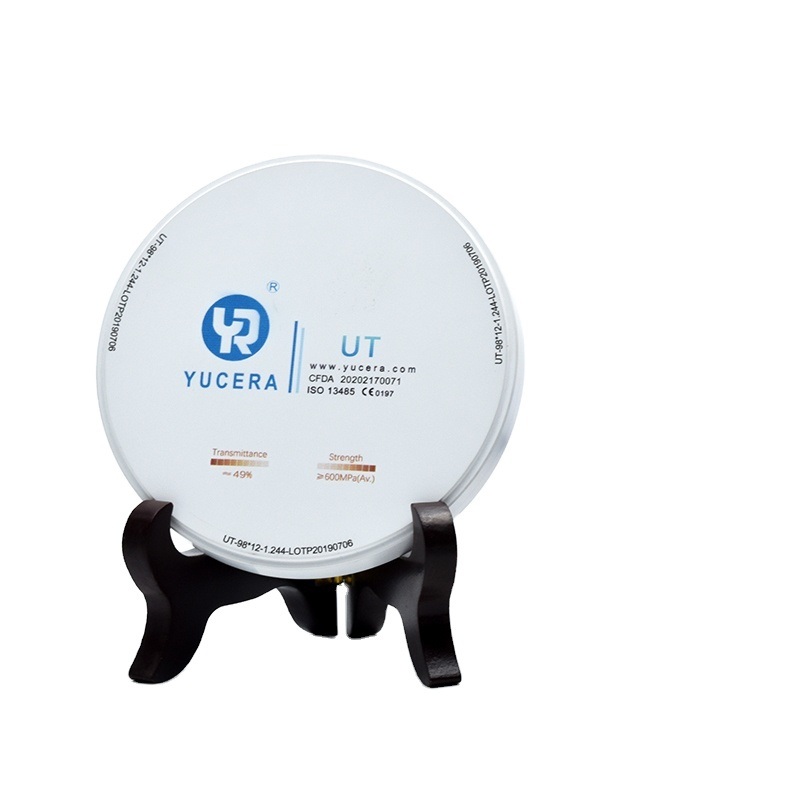Dental Zirconia Disc 98mm  YUCERA UT White (600MPa/49% Trans.) | Exocad/ Ready