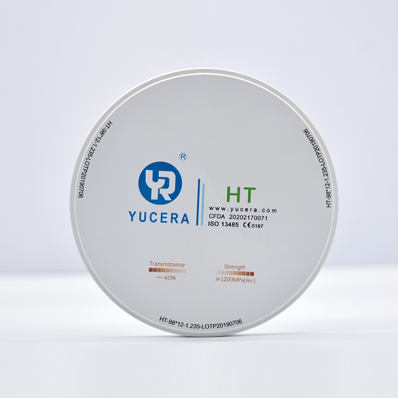 Dental Zirconia Disc 98mm  YUCERA HT White (1200MPa/45% Trans.) | ISO 13356 Certified