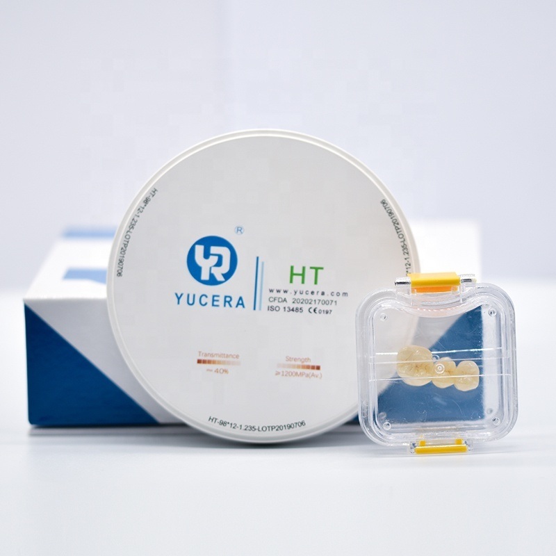 Dental Zirconia Disc 98mm  YUCERA HT White (1200MPa/45% Trans.) | ISO 13356 Certified