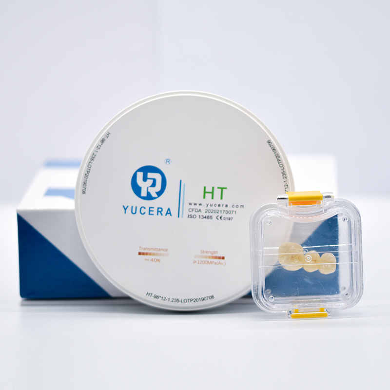 Dental Zirconia Disc 98mm  YUCERA HT White (1200MPa/45% Trans.) | ISO 13356 Certified