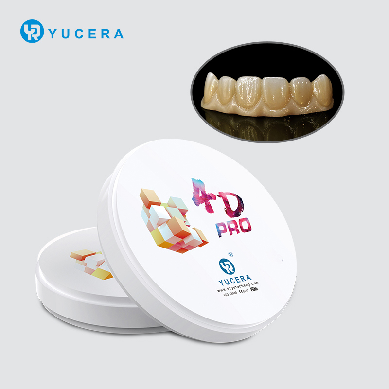 Μπλοκ ζιρκονίας Yucera 4D Pro Sintered - Πολυεπίπεδα Διαφανή Χρώματος B1 για Συστήματα CAD/CAM Οδοντιατρικής